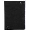 Exacompta 57024E - Cartella portadocumenti riciclata, in cartone extra resistente, 24 scomparti dalla A alla Z, per DIN A4, fori di visualizzazione, linguette rinforzate in plastica, colore: nero
