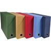Exacompta - Rif. 89520E - Cartone da 5 scatole trasferibili in carta telata, dorso 90 mm, con occhiello in metallo, per formato A4, dimensioni 25,5 x 34 x 9 cm, 5 colori assortiti