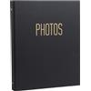 Exacompta - Rif. Office By Me 17601E - Album fotografico con 120 foto, 60 pagine nere, formato 32 x 26 cm, copertina in carta ruvida con riflessi lucidi, marcatura oro, colore nero