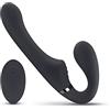 No-Parts No-parti - Avery senza spalline Strapon Vibrazione Dildo 22 cm - Nero