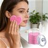 Generic 100 spugne per il viso compresse, in cellulosa naturale a forma di cuore, con scatola per la pulizia del viso, esfoliante, rimozione del trucco e uso spa, essenziali per la cura della pelle da viaggio