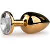 Easytoys ET121CLR Plug Anale di Metallo Diamante Trasparente, Oro - 1 Prodotto