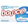 Bounce Fabric Softener Dryer Sheets Free & Gentle 240CT
