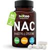 NÄTOO 90 capsule NAC n-acetil-cisteina 600mg, Integratore Alimentare di N- Acetilcisteina, derivato dell'aminoacido L-Cisteina. Precursore dell'antiossidante Glutatione - Nac 600 Vegan