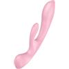 Satisfyer Triple Oh Stimolatore del Punto G e del Clitoride | Vibratore Dildo con 3 Motori | Sex Toys flessibile e impermeabile (IPX7) | 2x12 Programmi di Vibrazione