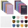 Kaiyzo Set di 12 Pezzi Pietre Portafortuna da Regalare a Cuore Pietre Naturali Preziosecon Biglietti di Auguri Cristalli Decorativi Mix Colorato di Pietre Naturali Decorative Regalo Portafortuna Pietra Cura