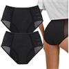 Yfjyxen Mutandine Incontinenza Urina Donna Super Assorbimento, Intimo Anti-perdita Taglie Forti, Lavabili Slip Con Supporto For Il Pavimento Pelvico Over 60(Black-2PCS,4XL)