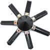 Jet International Prajet Crystal Generatore Chakra a 7 Punte in Tormalina Nera Naturale Black Tourmaline 7 Point Chakra Generator Artigianale Decorazione in Pietra Naturale per Casa, Ufficio