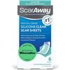 ScarAway Fogli in silicone trasparente per cicatrici, bianco, confezione da 6