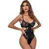 JINZIJINYU Lingerie Donna Sexy Body Sexy Della Biancheria Della Prospettiva Scava Fuori La Prospettiva Del Merletto Nero Sexy Delle Donne Nero L