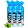 Boost Oxygen - Bombola di Ossigeno Portatile - Bomboletta di Ossigeno Puro e Naturale al 95% - Concentrazione, Recupero, Energia, Umore, Largo - 27Lt,3x9Lt (3x Pacchi - 450 Inalazioni)- Menta Piperita