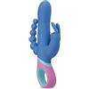 Pmv20 Doppio Vibratore Vice - Stimolazione Anale, Vaginale e del Clitoride - Vibratore Coniglio per Donna con Perline Anali - Blu/Rosa