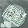 Generic Lussuoso set manicure professionale 16 in 1 - tagliaunghie in acciaio inox di alta qualità e kit di toelettatura con elegante custodia da viaggio in pelle - oro