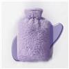 Honfitat Borsa dell'acqua calda con scaldamani, 2000 ml, finta pelliccia di coniglio (viola)
