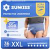 SUNKISS Biancheria intima ultra sottile per incontinenza da uomo, usa e getta per adulti, super morbida e massima assorbenza, 2XL, 36 pezzi