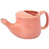 ANCIENTIMPEX Ancient Impex Neti Pot in ceramica, a prova di fuoriuscite, con 5 bustine di sale Neti, pesca, contiene 400 ml