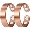 YINOX Anelli in rame per artrite da donna in rame puro anelli magnetici sollievo dal dolore con 4 magneti regolabili magnetici guarigione salute regali
