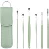 LCKKJHG pulisci orecchie 6 pezzi/set di pulitori for orecchie, raccoglitori di cerume, kit for la pulizia delle orecchie, cucchiaio for la cura delle orecchie, strumenti for la pulizia delle orecchie(Yellow)