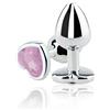 Luvado Plug anale - Cuore - Metallo - Taglia M - Argento/Rosa Cristallo
