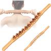 Hyunlai Bastone da massaggio Gua Sha in legno con 31 perline lisce, strumento ergonomico per massaggio del corpo, per rilassamento muscolare, collo, schiena, gambe, braccia