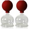 Lauschaer Glas Coppette con palla, 2 pezzi, 70 mm, per coppettazioni professionali, mediche e senza fuoco, coppettazione