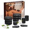 Ricyea Hot Stones - Set di 24 pietre massaggianti in basalto, pietre calde, adatte per spa, massaggiatore, relax (24)