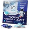 iO CLEAN Washing Machine Cleaner and Descaler Tablets 24 Pcs - Deep Clean and Descaling for HE Front and Top Loaders Washer - High-Efficiency Tablets for a Fresh, Spotless Laundry, Remove Odor - 1 Year Supply