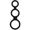 Rimba Latex Play Quatro Cock Ring e Ball Splitter Nero