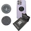 LWQCHW Gadget Protection - Adesivi in shungite per telefono cellulare, 2 pezzi, piastre adesive rotonde per bloccare le vibrazioni negative | Piastre di pietra di shungite lucida (metatron e fiore incrociato