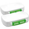 MEDca Scatole per pillole - Confezione da 2 astucci portapillole impermeabili per medicinali, BPA-Free Daily Tablet Holder Storage Organizer Dispenser per medicinali, vitamine, per viaggi MEDca