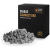 Doubleyou Geovlies & Baustoffe Pietra per sauna Premium lavata - DIABAS - per tutti i forni per sauna, resistente al calore grana 32 - 56 mm