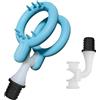 Opaeroo Accessori pistola massaggio 3,4 cm, design L, attacco doppio anello, plug-and-play, salone & casa, per uomini Interface size: 12-13 mm