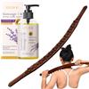 Ourdort Set di Rulli per Massaggio Gua Sha con 100ML Olio da Massaggio Alla Lavanda | Rullo di Massaggio,Rullo Anticellulite Maderoterapia,Bastone Pancia-Linfodrenaggio e Rilassamento Muscolare,Bastoncino Rasch