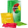 Durex 2x Preservativi Durex Tropical Aromatizzati Arancia Banana Fragola Mela Verde - 2 Confezioni da 6 Profilattici
