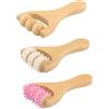 QINGZY 3 Rulli Massaggianti in Legno, Roller Hand Massage, Rullo Massaggio Muscolare Legno, Roller Cellulite, Strumento per Massaggi, Muscoli Della Schiena, Rilassare Cosce, Gambe, Mani e Muscoli Tutto Corpo
