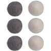 Skingwa Palline per asciugatrice in lana organica, ammorbidente in tessuto naturale scuro, 6 pezzi (7 cm)