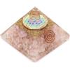 Jet International Squisito A ++ Quarzo rosa Fiore della vita Chakra Orgone Piramide Reiki Libretto 0 Terapia di cristallo Pietre preziose di cristallo Rame Miscela di metalli Guarigione rara
