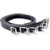 SXOVO 7 Pezzi SM Sex Bondage Set Corde in Pelle Regolabili Manette Polsini alla Caviglia con Sistema di Ritenuta del Buco della Serratura (Nero x 7)