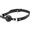 Ouch! Shots Ouch! Black & White - Breathable Ball Gag With Bonded Leather Straps