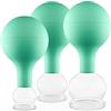 Pulox Set per coppettazione, coppette con ventosa rimovibile Ball, professionale e auricolare, vetro, 25 mm, 32 mm, 40 mm, 52 mm e 62 mm, Blu, Marrone, Verde o Rosa