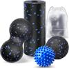 Eurtes Confezione da 4 palline da massaggio piccolo rullo riccio 7 cm, doppio per colonna vertebrale