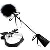 xinshibao Massaggio di piume e frusta in pelle Bondage erotico Sex Fetish Maschera per gli occhi Tickler di piume Giocattolo sculacciante per coppie erotiche Cosplay