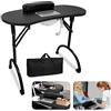 LZQ Tavolo per Manicure Pieghevole Con Aspirazione e Aspirapolvere, 90 x 37 x 77 cm, Colore Nero