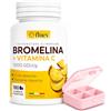 FLUEX Bromelina Forte Drenante 5000 GDU/g Ultra Potente 180 Cps Anticellulite con Vitamina C Integratore di Enzimi Digestivi per Microcircolo Ritenzione Idrica Cellulite Gambe e Glutei + Portapillole FLUEX