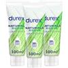 Durex Naturals Classico Gel Lubrificante Intimo 100ml | 100% Ingredienti di Origine Naturale | 3 Confezioni