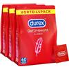 Durex - Preservativi classici "Contatto comfort", 3 pacchi da 40 pezzi (120 preservativi)