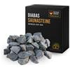 Doubleyou Geovlies & Baustoffe Pietre diabase prelavate per sauna, per tutti i forni per sauna, resistenti al calore, grana da 50-80 mm