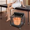 LOYEMAADE Pedicure Sgabello Con Ruote,Pedicure Mobile Sedia Manicure Poggiapiedi,2 Piani Pedicure Pedicure Pedicure Sgabello Con Piastra Superiore Pieghevole (Nero)