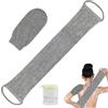 EASYKEENECOM 3 panni per la schiena per doccia in fibra di bambù, scrubber spugna, spazzola posteriore, scarpe da massaggio con dorso e mitt con sacchetto di sapone (grigio)