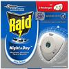 Raid Insetticida elettrico Night/Day, set di 2 ricariche mosche, zanzare, tigre, 240 ore